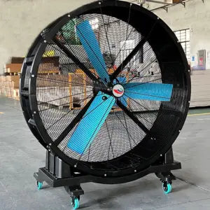 1.5m Movable Large Size Energy Saving Hvls Ground Fan Mobile Industrial Fan With Casters Mobile Hvls Fan Manufacturers