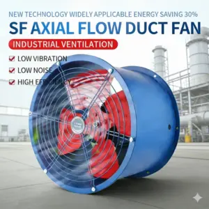 An efficient Axial Flow Fan, ideal for industrial ventilation, operates at 220V with high power and low noise output