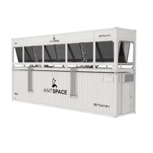 BTC Miner Container Antspace MD5 Dry Cooler 1000KW 160 Rack Space for Antminer S21 XP Imm S21 Imm Immersion Cooling Miner