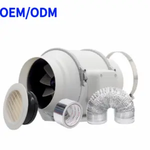 Electric 8 Inch Bathroom Exhaust Blower Fan In-Line Speed Control Mute Operation Duct Axial Design AC 220-240V Plastic