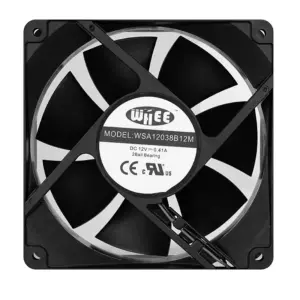 High Static Pressure 12038 Axial Flow Fan ROHS High CFM Ball Bearing 12V/24V DC Brushless OEM for PC CPU Cooling Gaming Devices