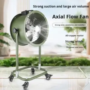 Low-noise axial flow fan, 220V industrial exhaust ventilator, powerful floor-standing model, adjustable speed