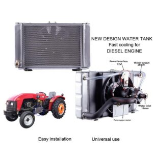 Radiator Water Tank Cooling Cooler Cooling Cooler for Tractor Small Aluminum with Electric Motor Water Cycling Durable Provided