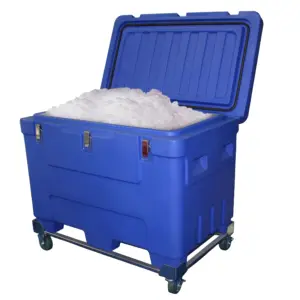 SCC 240L Heavy Duty Insulated Dry Ice Cooler Box With Sealing and Wheels