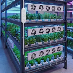 3-Day Ship Magnetic Install Indoor Vertical Farming Fan | 102m³/h Adjustable Airflow USB-C Daisy-Chain Grow Rack Ventilation