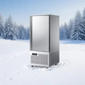 Commercial Kitchen Stainless Steel Upright Freezer Single Door -45C Blast Chiller Air Cooling Motorized Digital Control