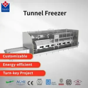 Tunnel Quick Freezer Equipment Manufacturer Supply Food Processing High Freezing Efficiency