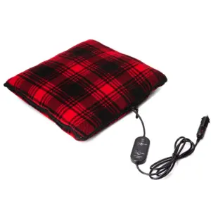 12V Fleece Electric Car Blanket Heated Back Cushion for Cars and RVs Cold Weather Use