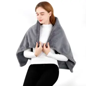 Customized USB Heated Back Blanket Washable Fleece Electric Throw for Winter Thermal Equipment