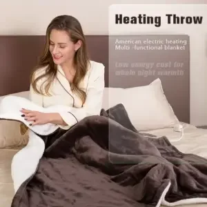 Electric Blanket Heated Throw Double-Sided Extra Soft Polyester Home Office Use Winter Remote Control Overheat Protection
