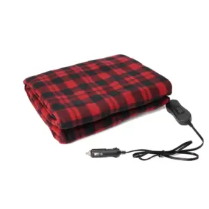 Electric Heated 12V Fleece Travel Blanket for Car and RV Cold Weather Use OEM Brand Model 136881 Made in China