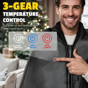 Machine Washable 5V USB Battery Powered Heated Camping Blanket for Outdoor Travel Winter Season